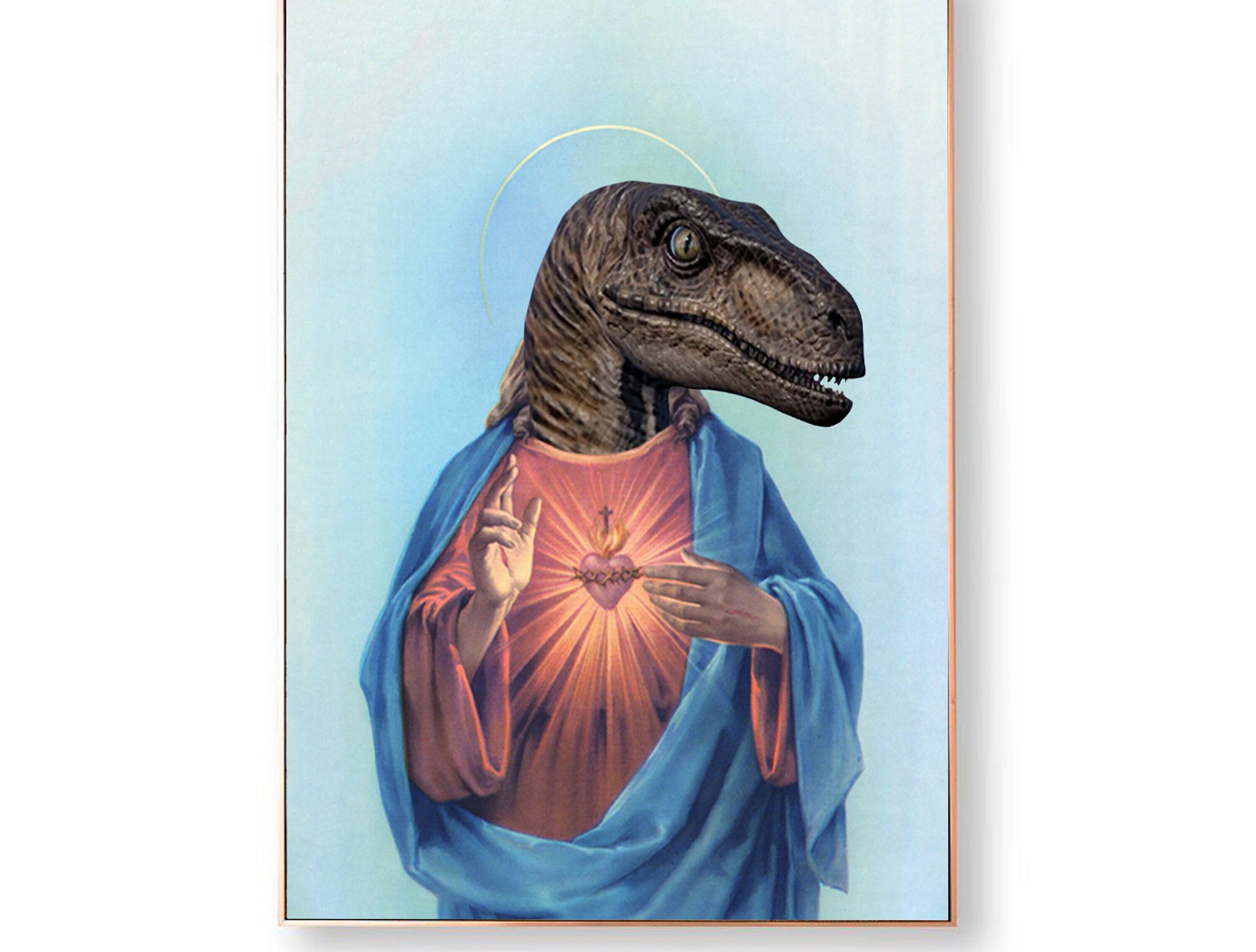 Raptor Jesus Poster Raptor Jesus Print Raptor Jesus Candle Raptor Jesus ...