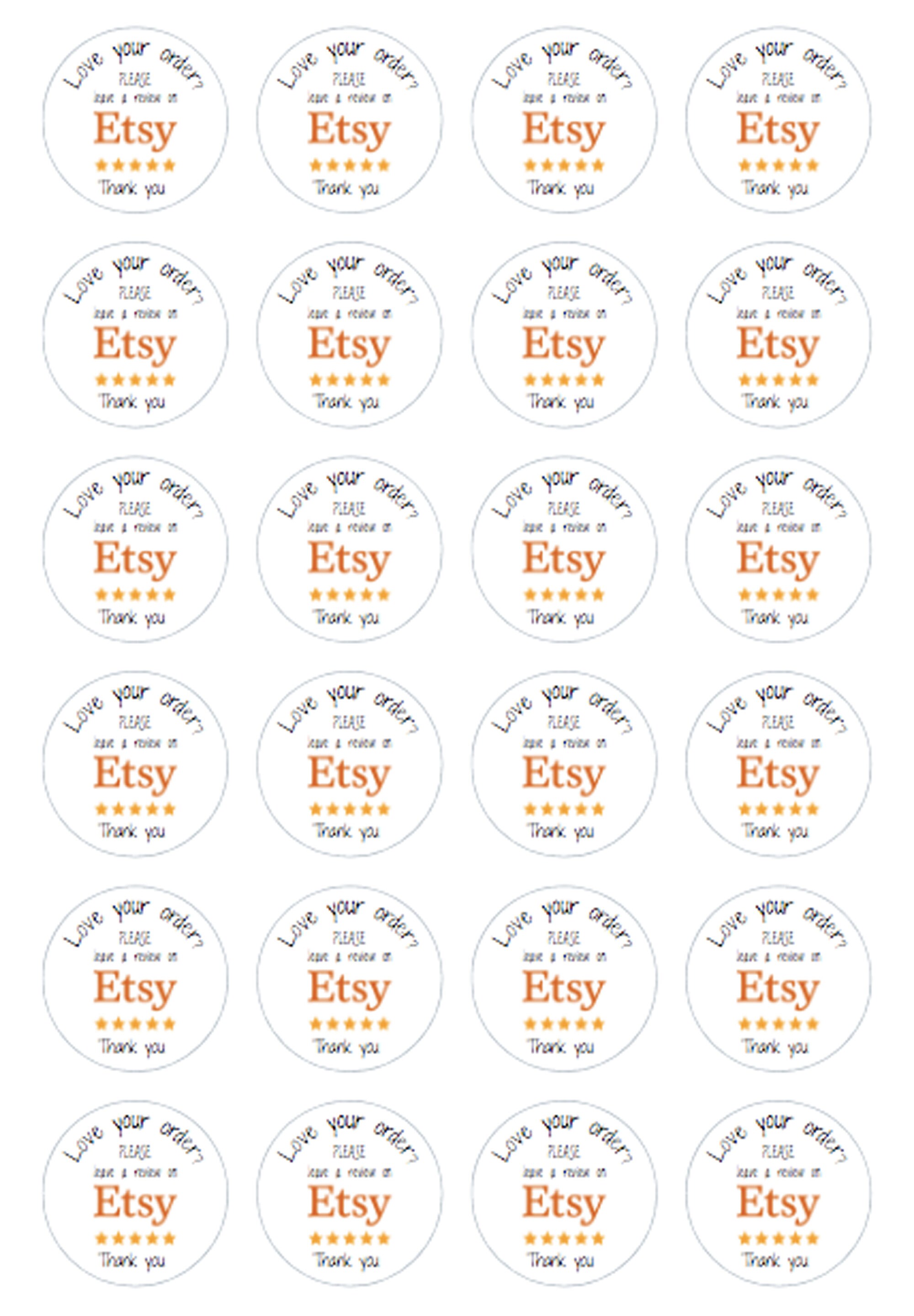 Shop Review Sticker Sheet Etsy Review Labels Small Business Etsy UK