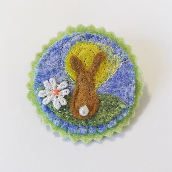 Spring Bunny Brooch Mother's Day Pin Felt Badge Easter | Etsy