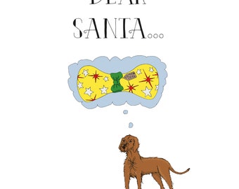 Dear Santa Christmas Card for Dog lovers