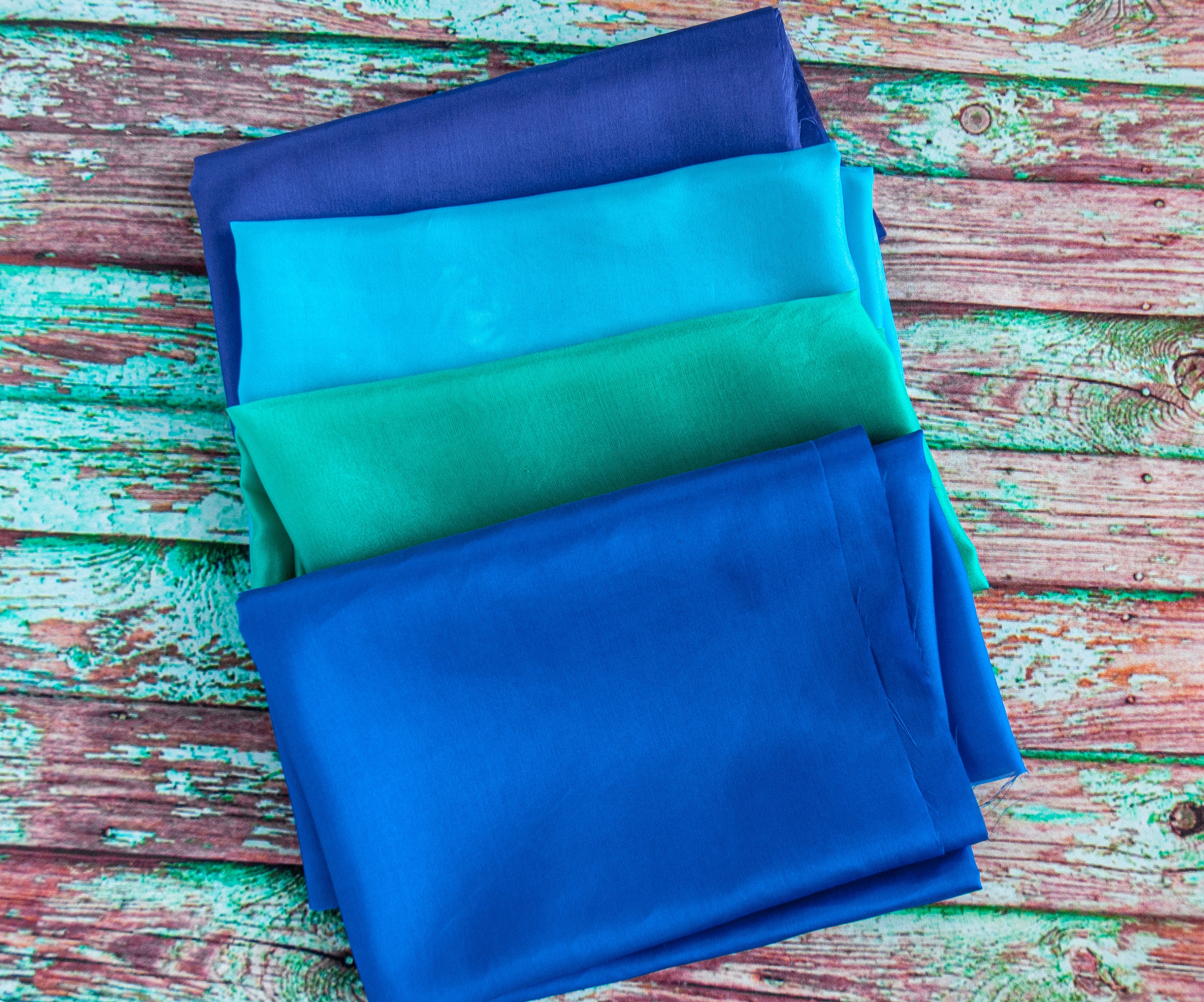 Silk Remnants Habotai Silk 4 Pieces 4 Different Colours Etsy