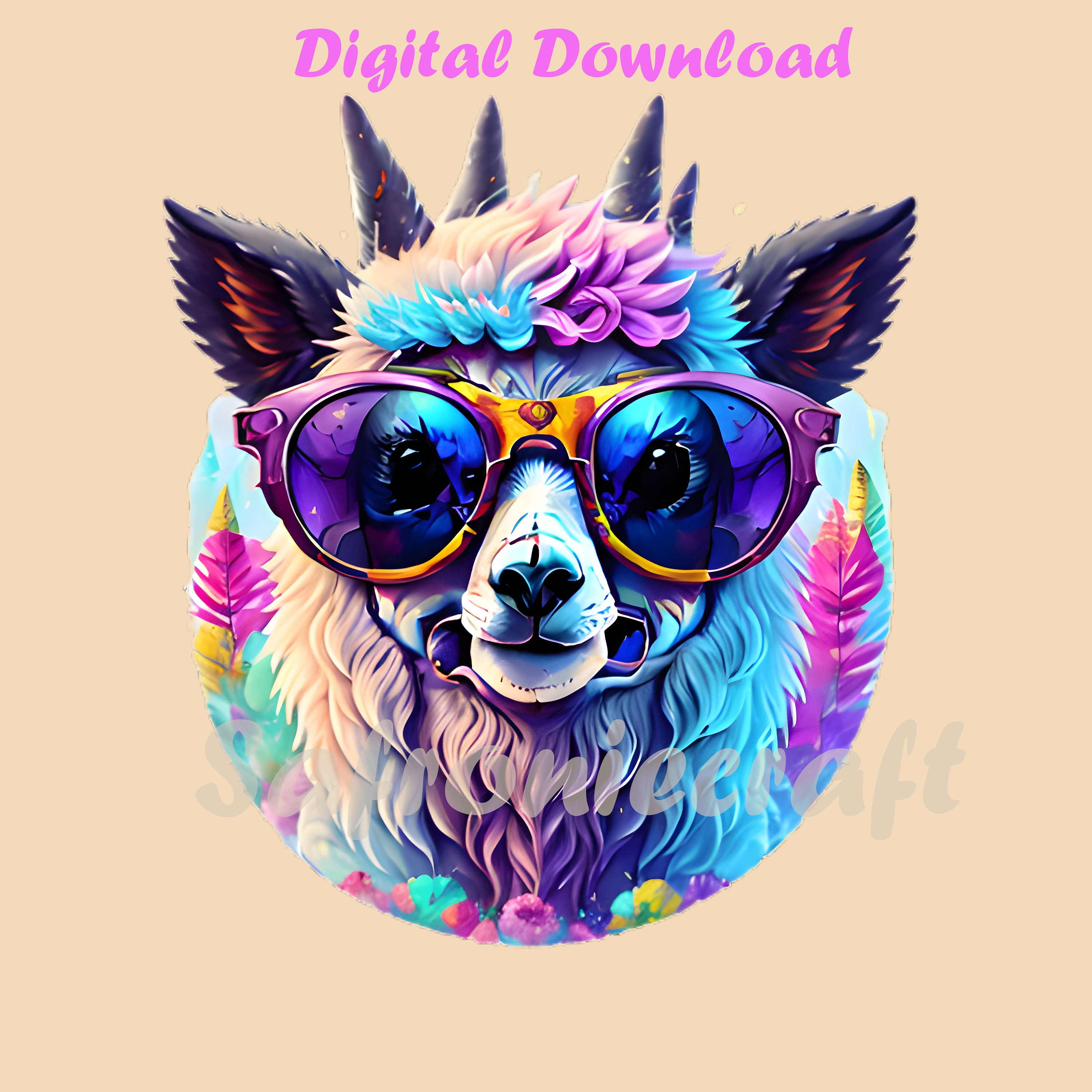 Llama Clipart Farm Llama PNG Commercial Use Llama Portrait Etsy