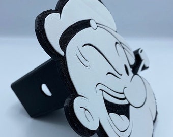 Popeye The Sailor Man Trailer Hitch Cover - Relive Your Childhood with this Awesome Popeye Hitch Cover - Vintage Cartoon Memorabilia Gift