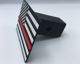 Fire Fighter Flag Trailer Hitch Cover - Display Your Fire Fighters Support Proudly on the Back of Your Vehicle - Great Fire Fighter Gift