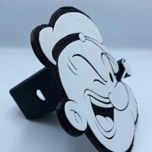 Popeye The Sailor Man Trailer Hitch Cover - Relive Your Childhood with this Awesome Popeye Hitch Cover - Vintage Cartoon Memorabilia Gift