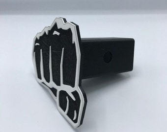 Fist Fighter, Fist Bump, MMA Fighter, Boxing, and Iron Fist Trailer Hitch Cover - Tough Clenched Fist Design -Support Fighting of All Forms