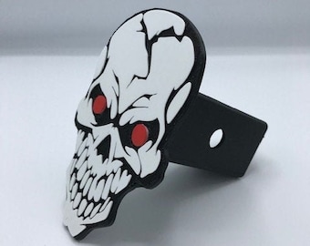 Very Cool Skull Trailer Hitch Cover - Angry Skull Design Makes a Great Truck Owner Gift or Guy Gift - Make Your Truck Cool Again!