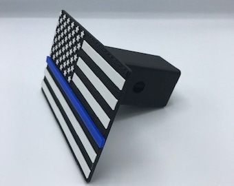 Couvercle d'attelage de remorque Thin Blue Line - Affichez la fine ligne bleue à l'arrière de votre véhicule - Aidez les policiers et les forces de l'ordre