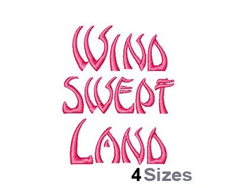 Windswept Land (4 Sizes) - Machine Embroidery Font, Embroidery Design, Embroidery Patterns, Embroidery Files, Instant Download