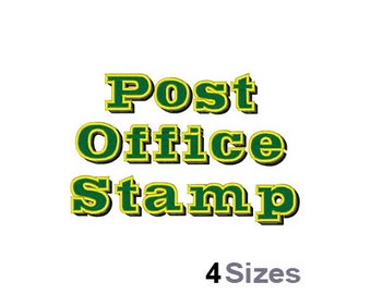 Post Office Stamp (4 Sizes) - Machine Embroidery Font, Embroidery Design, Embroidery Patterns, Embroidery Files, Instant Download