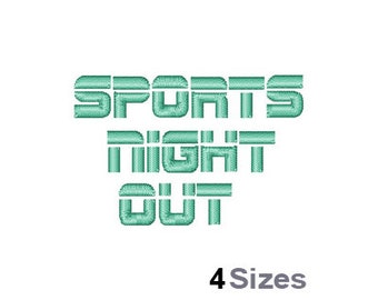 Sports Night Out (4 Sizes) - Machine Embroidery Font, Embroidery Design, Embroidery Patterns, Embroidery Files, Instant Download