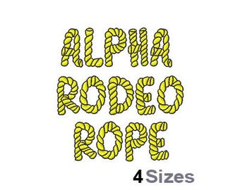 Alpha Rope (4 Sizes) - Machine Embroidery Font, Embroidery Design, Embroidery Patterns, Embroidery Files, Instant Download