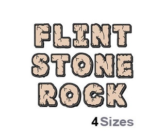 Flint Rock (4 Sizes) - Machine Embroidery Font, Embroidery Design, Embroidery Patterns, Embroidery Files, Instant Download