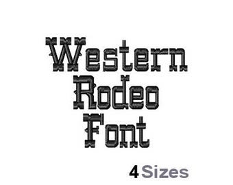 Western (4 Sizes) - Machine Embroidery Font, Embroidery Design, Embroidery Patterns, Embroidery Files, Instant Download