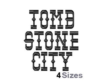 Tombstone (4 Sizes) - Machine Embroidery Font, Embroidery Design, Embroidery Patterns, Embroidery Files, Instant Download
