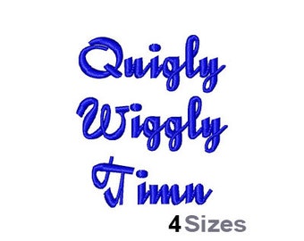 Quigly Wiggly - Machine Embroidery Font, Embroidery Design, Embroidery Patterns, Embroidery Files, Instant Download