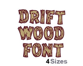 Driftwood Font (4 Sizes) - Machine Embroidery Font, Embroidery Design, Embroidery Patterns, Embroidery Files, Instant Download