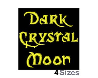 Dark Crystal Moon (4 Sizes) - Machine Embroidery Font, Embroidery Design, Embroidery Patterns, Embroidery Files, Instant Download