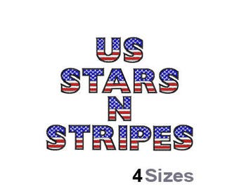 US Stars N Stripes (4 Sizes) - Machine Embroidery Font, Embroidery Design, Embroidery Patterns, Embroidery Files, Instant Download