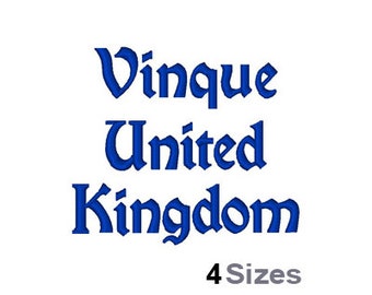 Vinque UK (4 Sizes) - Machine Embroidery Font, Embroidery Design, Embroidery Patterns, Embroidery Files, Instant Download