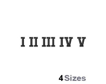 Roman Numerals (4 Sizes) - Machine Embroidery Font, Embroidery Design, Embroidery Patterns, Embroidery Files, Instant Download