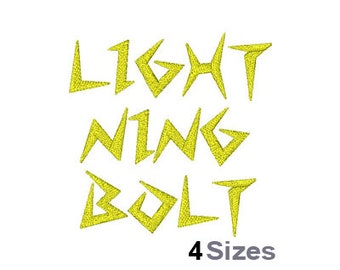 Lightning Bolt (4 Sizes) - Machine Embroidery Font, Embroidery Design, Embroidery Patterns, Embroidery Files, Instant Download