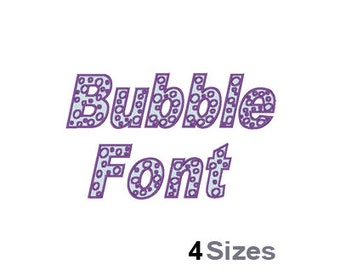 Bubble Font (4 Sizes) - Machine Embroidery Font, Embroidery Design, Embroidery Patterns, Embroidery Files, Instant Download