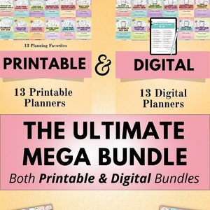 Digital & Printable Planner MEGA Bundle  Undated planners for image 1