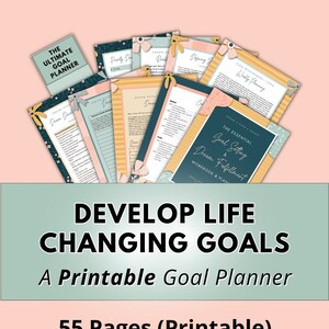 PDF Goal Planner Printable ~ Goals, Goal Setting, Goal Tracker, Life Planner, Life Coach, Growth Mindset, Journal Prompts, Self Care, Career