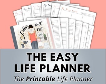 PDF Monthly Planner Printable ~ Yearly Calendar, Monthly Calendar, Daily Planner, Monthly Budget Template, Daily Routine, Journal, Goals