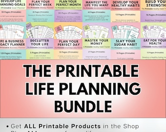 Printable Planner Bundle - All printable planners in the shop ~ Make important life changes ~ Plan your next steps ~ Get Organized today!