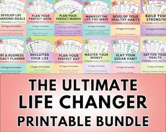 Printable Planner Bundle - All planners in the shop included ~ Make important life changes ~ Plan your next steps ~ Get Organized today!