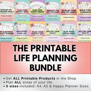 Printable Planner Bundle - All printable planners in the shop ~ Make important life changes ~ Plan your next steps ~ Get Organized today!