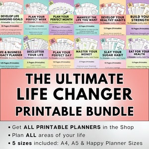 Printable Planner Bundle - All planners in the shop included ~ Make important life changes ~ Plan your next steps ~ Get Organized today!