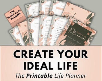 PDF Life Planner Printable ~ Life Coach, Growth Mindset, Journal Prompts, Self Care, Career Planner, Goals, Goal Setting, Goal Tracker, ADHD