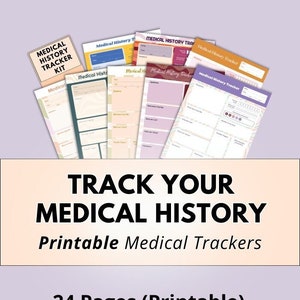 PDF Medical History Printable ~ Medical History Form, Health & Wellness, Health Tracker, Pain Relief, Medication Tracker, Anxiety Relief