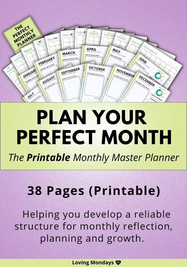 Monthly Planner Printable Monthly Calendar Planner ADHD Planner Printable ADHD Planner Adult Life Planner Printable Template Planner Inserts image 1