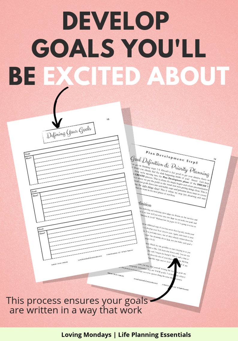 Printable Goal Planner Life Planner Goal Journal Goal Etsy