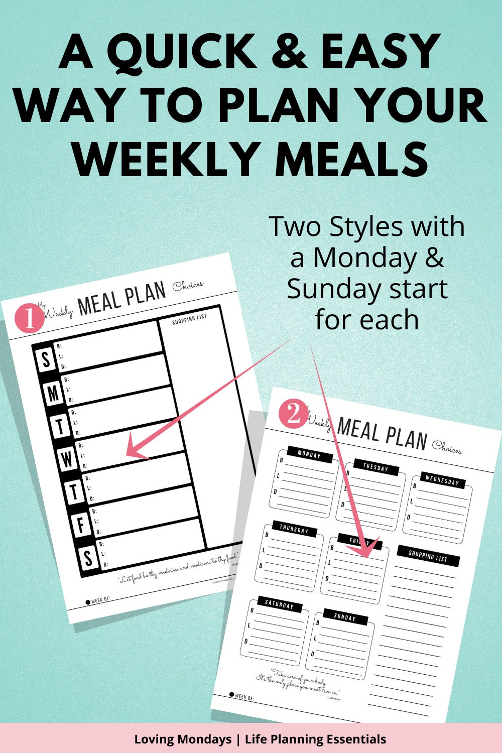 7 Day Menu Planner Template