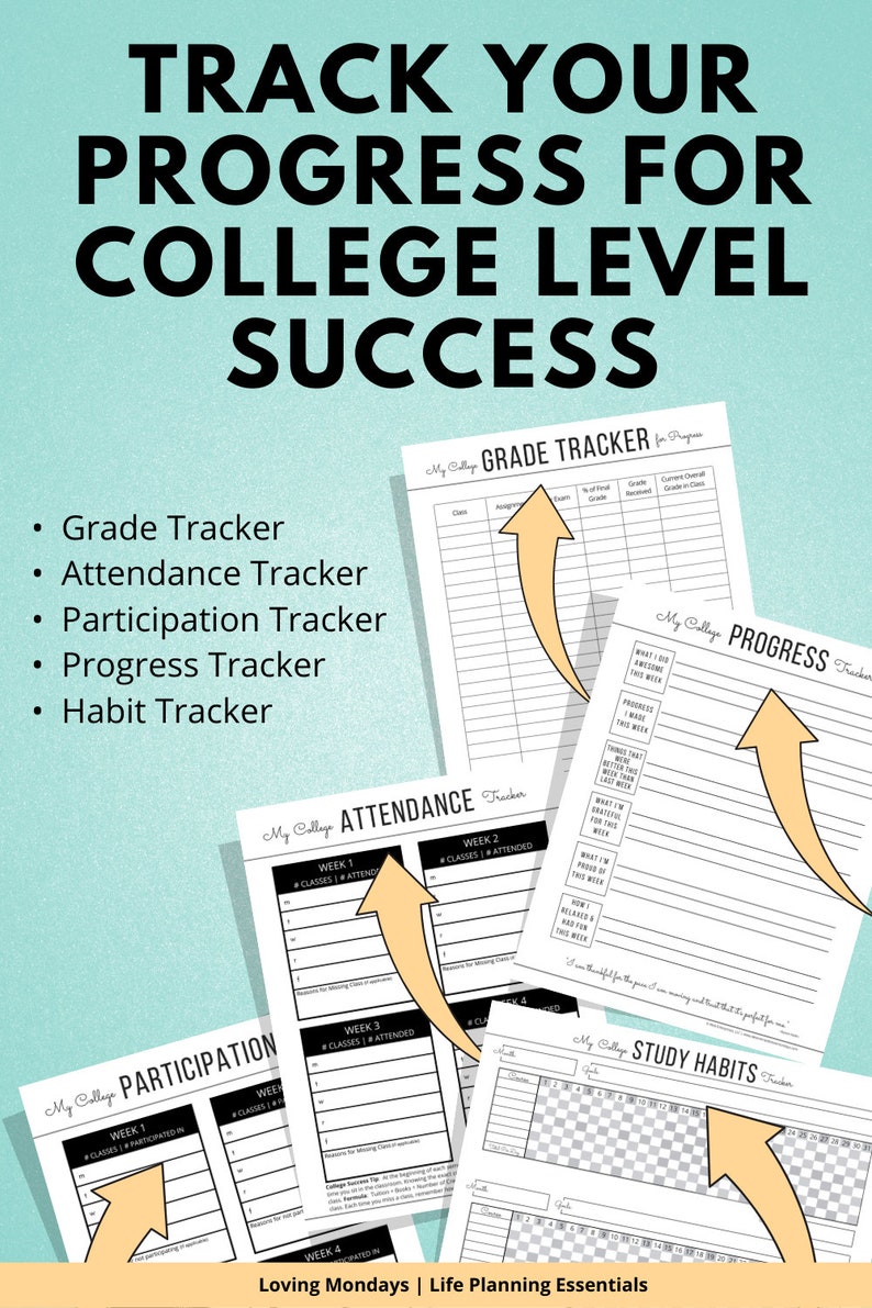 Student Planner Printable Happy Planner College Academic Etsy