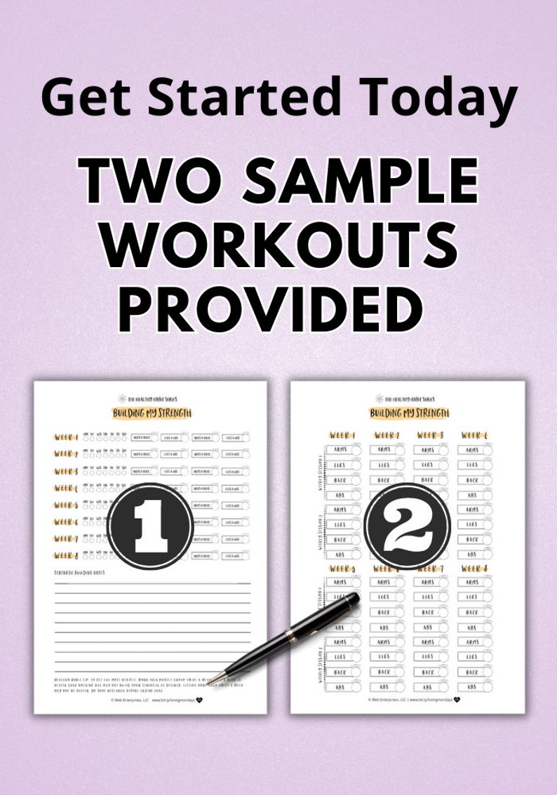 Workout Planner Printable Habit Tracker Printable Planner Workout Tracker Workout Plan Habit Tracker 30 day challenge 30 days step tracker image 7