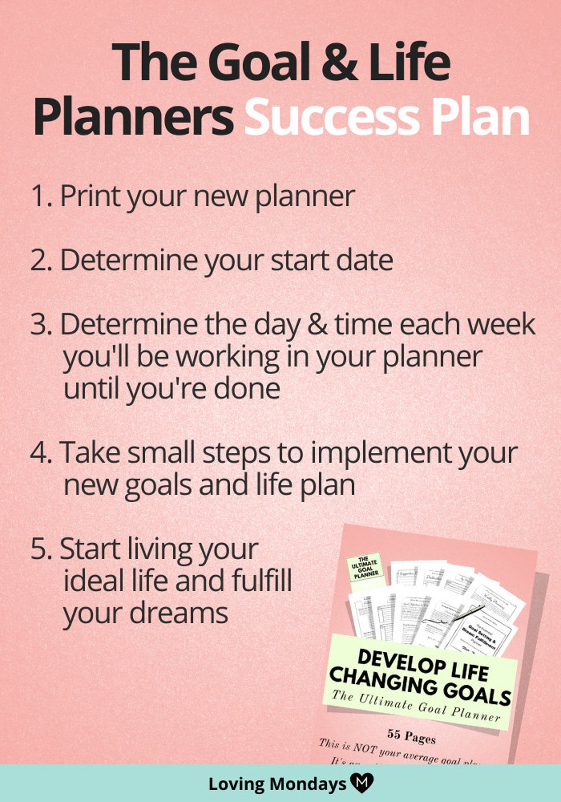Printable Goal Planner Goal Setting Planner Goal Journal Etsy