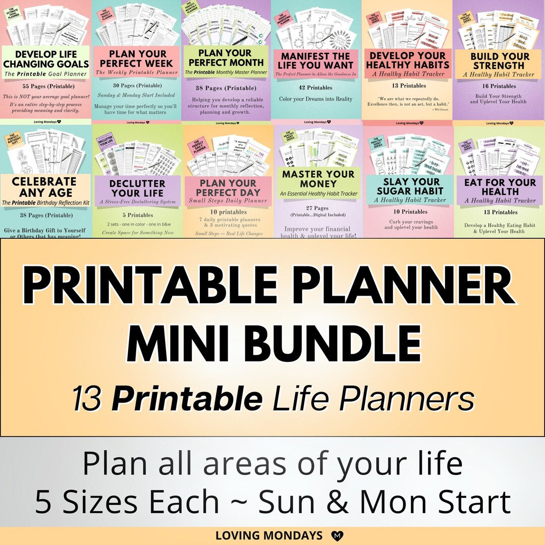 Printable Life Planner Bundle Workbooks W/ Guided Prompts Figure Out ...