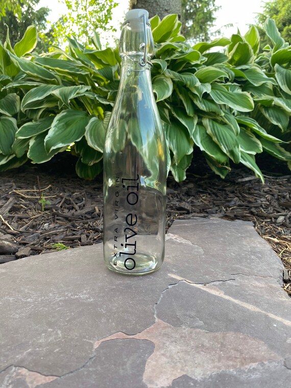 Custom label glass bottle with metal clasp stopper Etsy