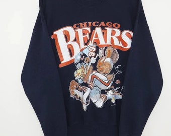 Vintage 1995 Bears Chicago Central Division Spelers Bedrukt NFL NFL NFLPA Crewneck Pullover Sweatshirt Kleding Herenkleding Hoodies & Sweatshirts Sweatshirts 
