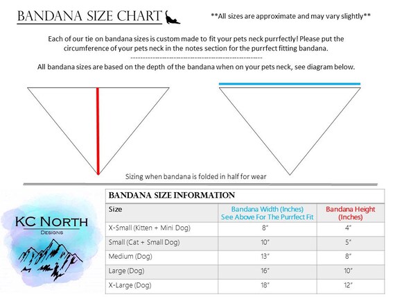 Dog Bandana Size Chart