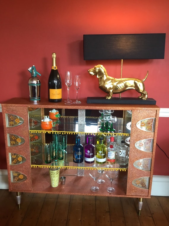 Drinks Glass Cocktail Display Cabinet Etsy