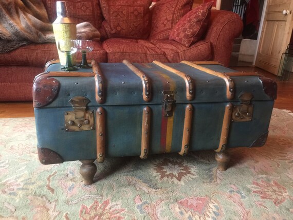 Annie Sloan Painted Vintage Steamer Trunk Coffee Table - Steamer Trunk Coffee Table Images Annie Sloan Painted Vintage Steamer Trunk Coffee Table - Steamer Trunk Coffee Table Images