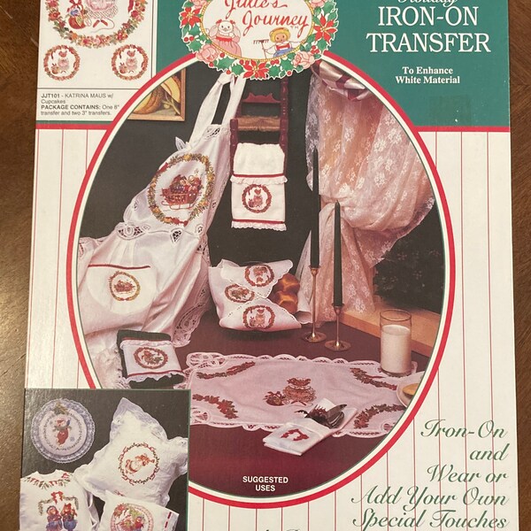 Vintage 1992 Julie’s Journey IRON-ON TRANSFER JJT101 Katrina Maus w/Cupcakes