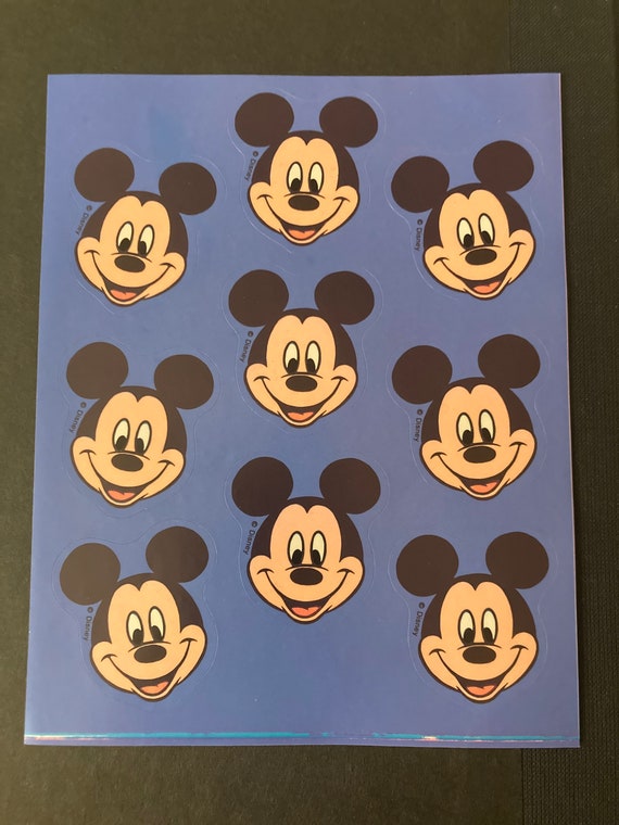 Vintage Disneys Mickey Mouse Sticker Sheet Etsy